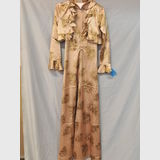 Evening Dress Ensemble | Period: c1970s | Make: Handmade | Material: Satin