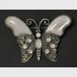 Butterfly Brooch | Period: New | Material: Mother of Pearl, sterling silver and marcasite