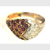 Ruby & Diamond Ring | Period: c1960 | Make: Handmade | Material: 18ct. Gold, Diamond & Ruby