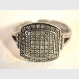 Diamond Ring Silver Set | Period: c1980 | Make: Handmade | Material: Sterling Silver & Diamonds