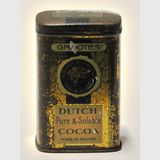 Grootes' Dutch Cocoa Tin | Period: 1920s | Make: D & M Grootes Bros Ltd., Holland | Material: Painted tin