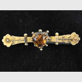 Heart Shape Citrine Brooch | Period: Victorian | Material: 9ct gold and citrine