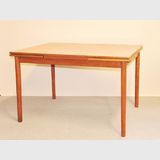 Retro Extension Table | Period: Retro 1960s | Make: Parker (attrib.) | Material: Teak | Table shown closed.