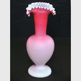 Cased Satin Glass Vase | Period: Victorian | Material: Lined pink satin glass