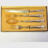 French Silver Carving Set | Period: c1820 | Material: French silver and horn