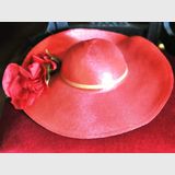 Hat | Period: c1980s | Material: Red straw
