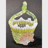 Crackle Glass Basket | Period: Victorian c1880 | Material: Green crackle glass