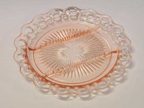 Depression Glass tray | Period: Art Noveau c1920s | Material: Pink glass