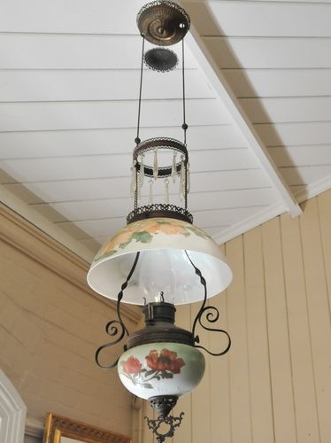 Hanging Light | Period: Victorian c1890 | Make: Miller | Material: Brass frame