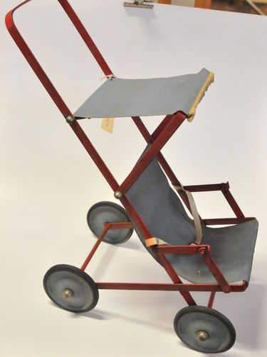 Vintage Doll's Stroller | Period: c1950s | Material: Metal with vinyl upholstry