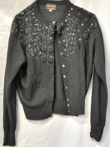 Beaded Cardigan | Period: c1950s | Material: 100% Lambswool with Cashmere finish