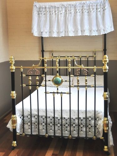 Porcelain Double Bed | Period: Edwardian | Material: Brass, iron & poircelain