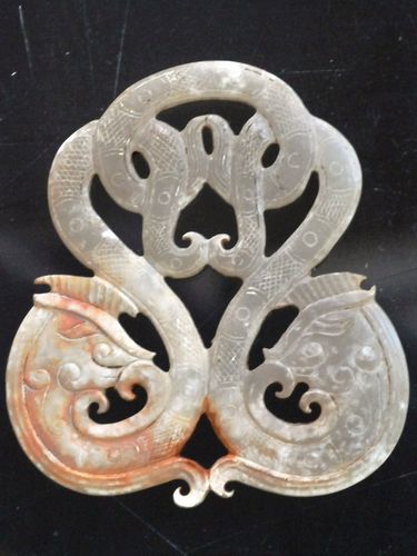 Carved Jade Amulet | Period: Vintage | Material: White jade
