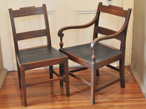 Georgian Chairs - Set of 4 | Period: c1820 | Material: Elm & Mahogany