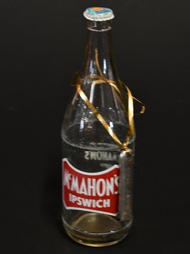 McMahons Ipswich Bottle & Opener | Period: 1950s | Make: F. McMahon | Material: Glass/ Metal