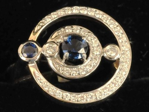 Sapphire & Diamond Ring | Period: New | Material: 9ct. gold, sapphires and diamonds