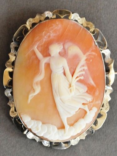 Cameo Brooch | Period: c1920s | Material: Shell cameo and silver.