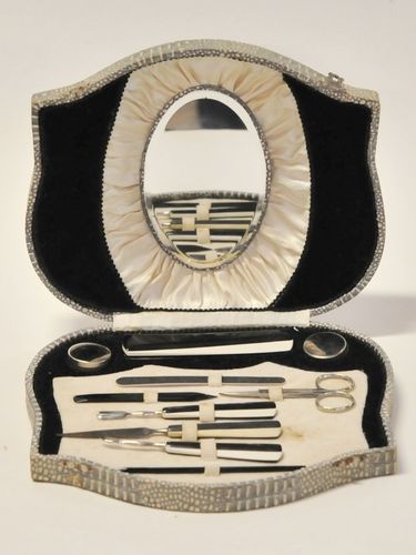 Cased Manicure Set | Period: Art Deco c1930s | Material: Bakelite handles