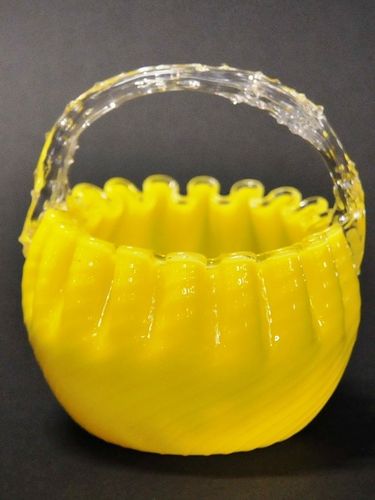 Yellow Glass Basket | Period: Victorian c1900 | Material: Coloured glass