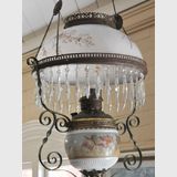 Hanging Light | Period: Victorian c1890 | Make: Miller | Material: Brass frame