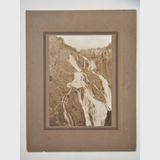 Barron Falls Photograph | Period: 1920s | Make: The Regent Commercial Co, Brisbane | Material: Sepia photograph on board.