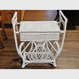 Seagrass Piano Stool | Period: Victorian | Material: White painted seagrass