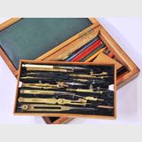 Geometrical Drawing Set | Period: Prob. late 18th C | Material: Brass in Inlaid Rosewood Case