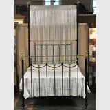Antique Brass & Iron Bed | Period: Prior WW1 | Material: Brass, Iron & Porcelain