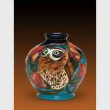 Moorcroft BooBook Owl vase | Period: 2015 Australian Exclusive design | Make: Moorcroft | Material: Pottery | BooBook Owl view one