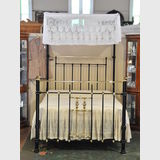 Brass, Iron & Porcelain Bed | Period: Edwardian c1910s | Material: Brass, iron & porcelain