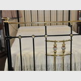 Brass, Iron & Porcelain Bed | Period: Edwardian c1910s | Material: Brass, iron & porcelain