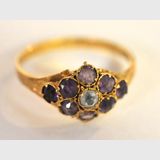 Amethyst & White Quartz Ring | Period: 1922 | Make: Handmade, Birmingham 1922 | Material: 15ct. Gold, Amethyst & White Quartz.