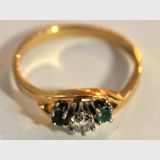 Emerald & Diamond Palladium Ring | Period: c1970s | Make: Handmade | Material: 18ct Gold, Diamond & Emeralds