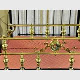 Queen Size Brass Bed | Period: Victorian c1880 | Material: Brass and iron