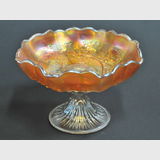 Emu & Gumtrees Comport | Period: c1926 | Make: Crown Crystal Glass Co | Material: Carnival Glass