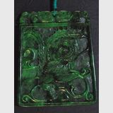Carved Green Jade Pendant | Period: Vintage | Material: Green jade