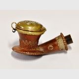 Smoking Pipe Bowl | Period: c 1920s | Material: Carved wood/ brass cap