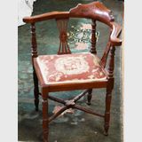 Inlaid Corner Chair | Period: Victorian c1890 | Material: Inlaid Walnut