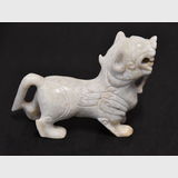 White Jade Lion | Period: Vintage- early 20th C. | Material: White (mutton fat) Jade