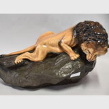 Lion on Rock | Period: 1950s | Make: Royal Doulton | Material: Porcelain