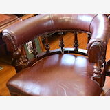 Captain's Chair | Period: Late Victorian c1890 | Material: Cedar and Leather