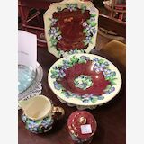 Maling sugar, jug, plate and bowl | Period: 1930 | Make: Maling | Material: Porcelain