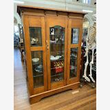 Large Display Cabinet | Period: Edwardian | Material: English Oak/ Leadlight | Cabinet with leadlight glass