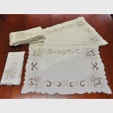 Placemat and Napkin Set | Period: c1950 | Material: Embroides linen.