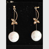Cameo Earrings | Period: Edwardian c1910 | Material: Cameo, 9ct gold and seed pearls
