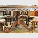 Massive Carved Dining Suite | Period: c1960s | Material: Teak