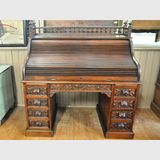 Rolltop Desk | Period: Victorian c1880 | Material: Oak & Blackwood