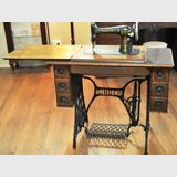 Singer Sewing Machine | Period: c1917 | Make: Singer | Material: Various metals with American Oak case.