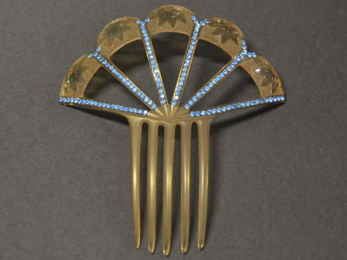 Haircomb | Period: c1950s | Material: Plastic set with Rhinestones