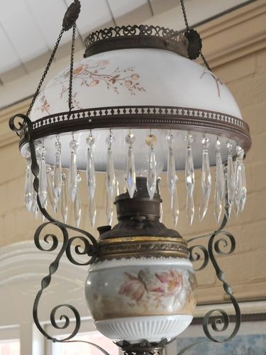 Hanging Light | Period: Victorian c1890 | Make: Miller | Material: Brass frame